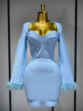 Women Fashion Sexy Long Sleeve Feathers Mini Bodycon Bandage Dress 2025 Elegant Evening Party Club Luxury Birthday Dresses